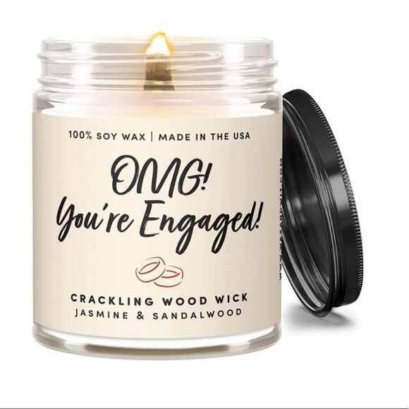 NWT Wool + Pepper Co. OMG YOU’RE ENGAGED Soy Wood Wick Candle - Picture 1 of 5